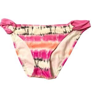 Malibu Dream Girl Strappy Bikini Bottom Large Women’s Pink Tie Dye Cheeky